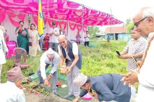 नेपाल रास्ट्रिय भूतपूर्व सैनिक संघ जिल्ला तथा सुन्दरहरैंचा नगर समितिको भवन शिलान्यास